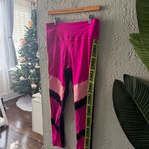 Zumba Fitness Vibrant Pink and Black Leggings large